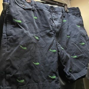 Ralph Lauren/Polo navy shorts with green whales